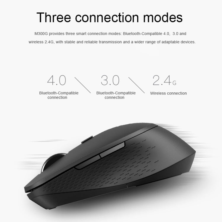 Rapoo M300G 1600DPI 3 Keys Laptop Office Silent Wireless Bluetooth Mouse(Light Gray) - free shipping - PMC Jewellery - Order now!