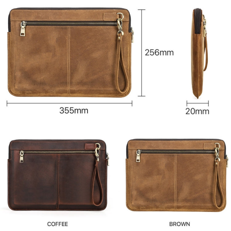 CONTACTS FAMILY Leather Laptop Sleeve For Macbook Pro 14.2 Inch(Coffee)
