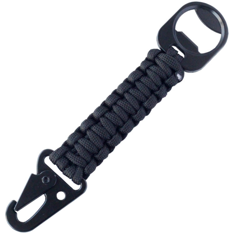Outdoor Seven-Core Umbrella Rope Keychain Eagle Mouth Buckle Bottle Opener(Black) - free shipping - PMC Jewellery - Order now!