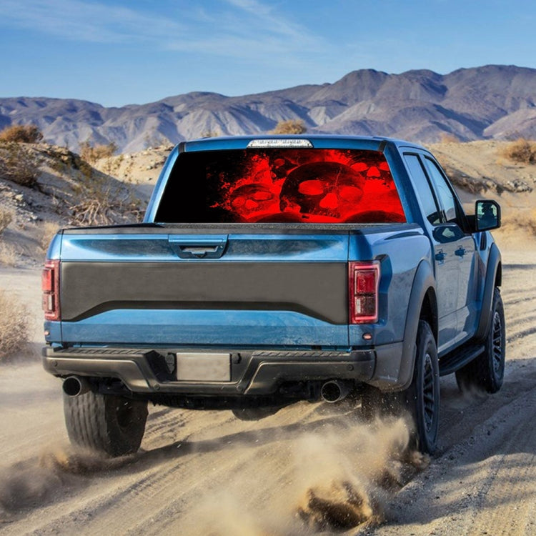 D-954 Flame Skeleton Rear Window Pattern Sticker Truck SUV Behind Wind Glass Stickers(Red) - Decorative Sticker by PMC TechLife | Online Shopping South Africa | PMC TechLife | Buy Now Pay Later Mobicred