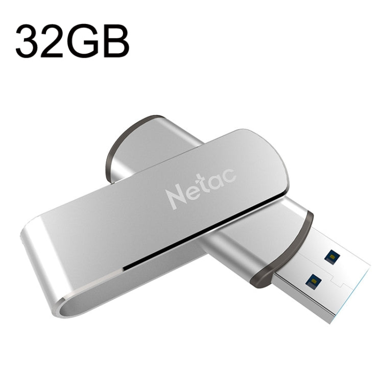 Netac U388 High Speed USB3.0 Metal Rotating Car Computer U Disk, Capacity: 32GB