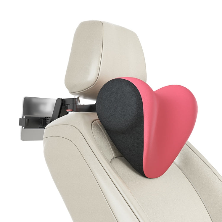 A09 Car Seat Headrest Memory Foam Comfortable Neck Pillow, Style: With Stand (Pink)
