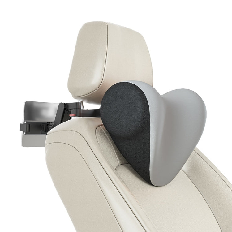 A09 Car Seat Headrest Memory Foam Comfortable Neck Pillow, Style: With Stand (Gray)