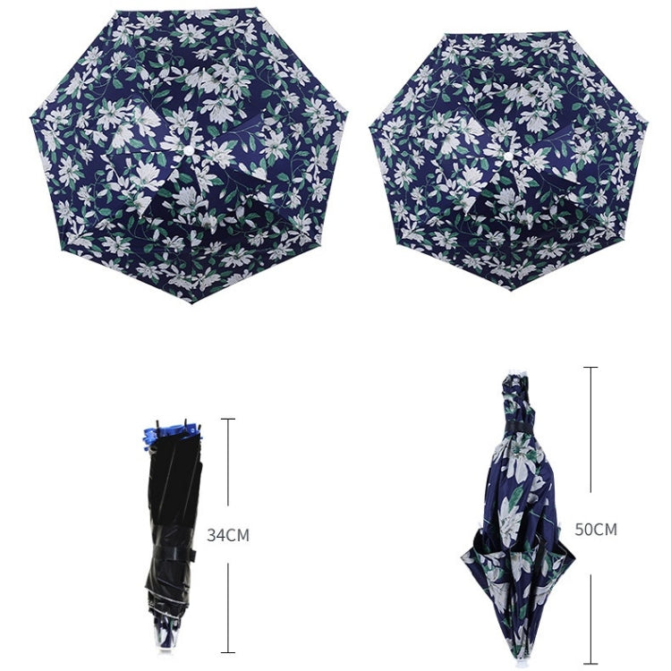 Double-layer Fishing Umbrella Hat Outdoor Sunscreen And Rainproof Folding Umbrella Hat, Color: 95 Camellia Vinyl (Rubber Sleeve)