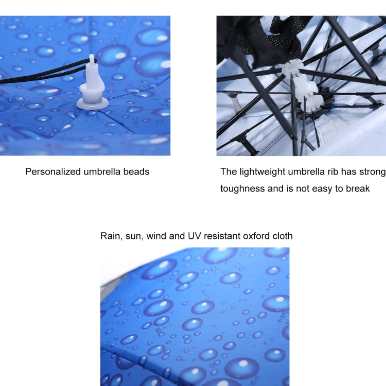 Double-layer Fishing Umbrella Hat Outdoor Sunscreen And Rainproof Folding Umbrella Hat, Color: 95 Camellia Vinyl (Rubber Sleeve)