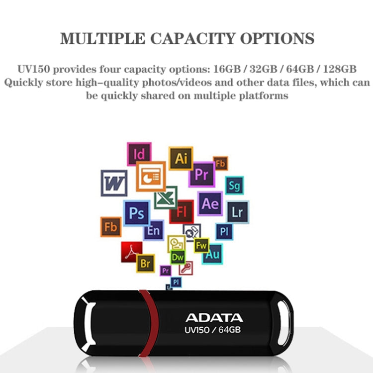 ADATA UV150 High Speed USB3.1 Business USB Flash Drive, Capacity: 32GB(Black) - free shipping - PMC Jewellery - Order now!