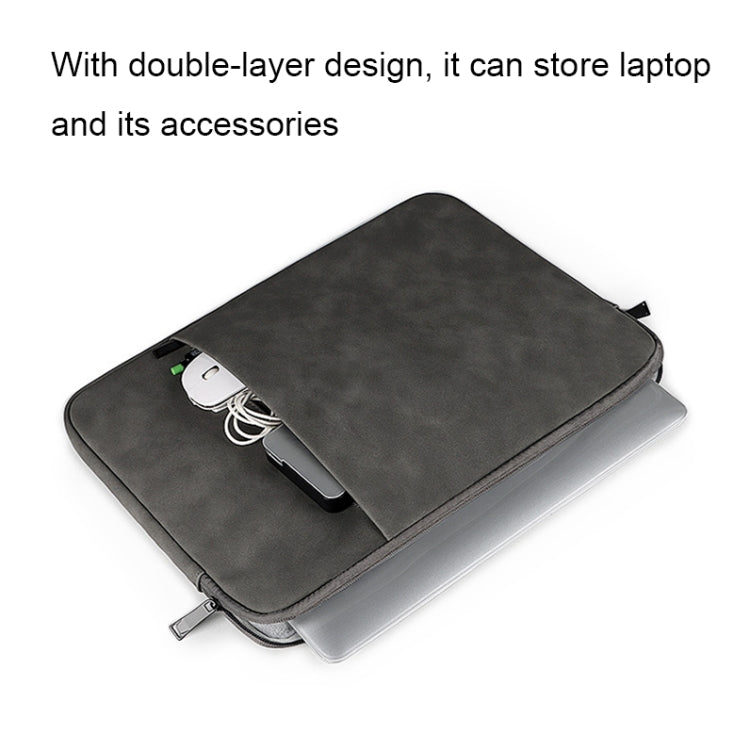 ND01DZ Double Layer Water-resistant Laptop Liner Bag, Size: 13.3 inches(Light Gray)