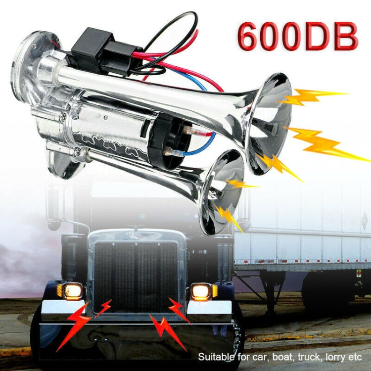 ST-1018S 600DB Double-tube Metal Conjoined Electric Pump Car Horn with Relay - Security Alarm System by PMC TechLife | Online Shopping South Africa | PMC TechLife