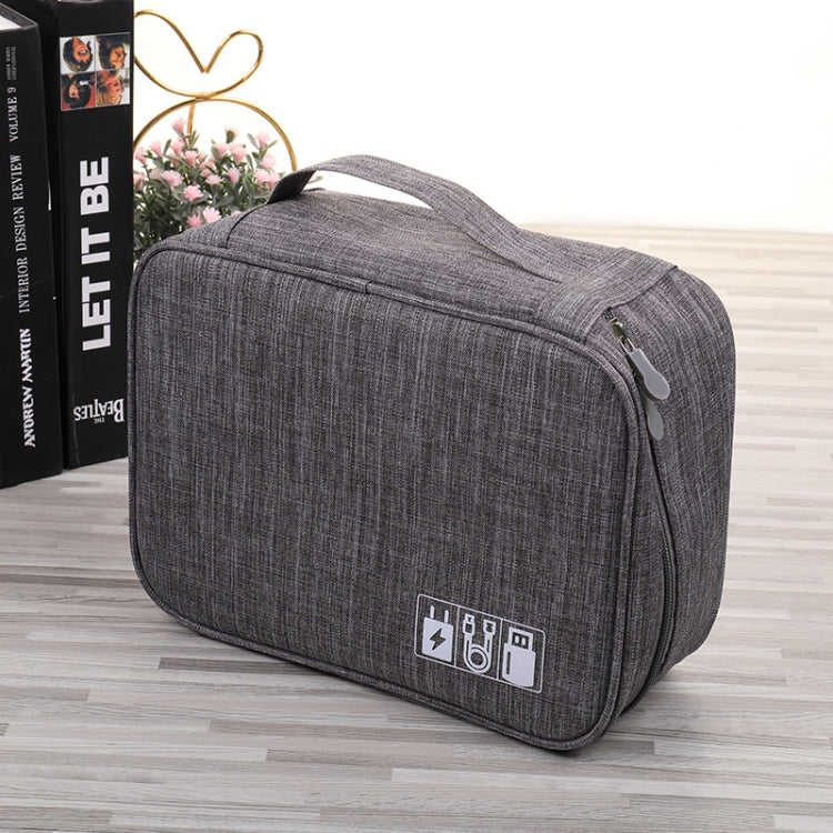 Multifunctional Cationic Digital U Disk Data Cable Storage Bag(Navy) - free shipping - PMC TechLife - Order now!