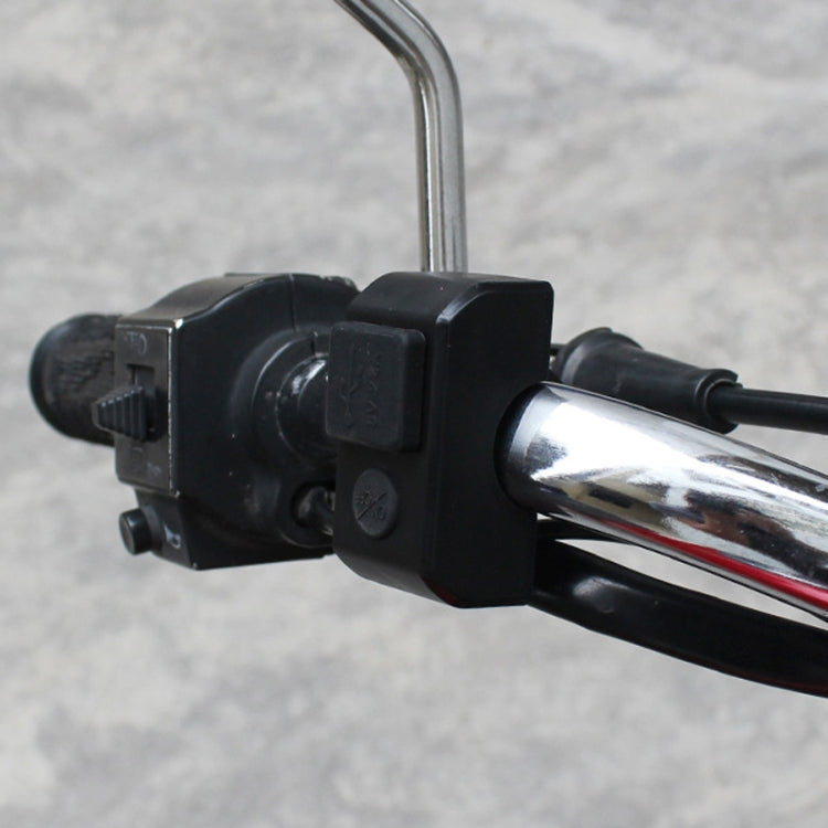 Motorcycle Dual USB Mobile Phone Charger 5V 3A Fast Charging(Black)