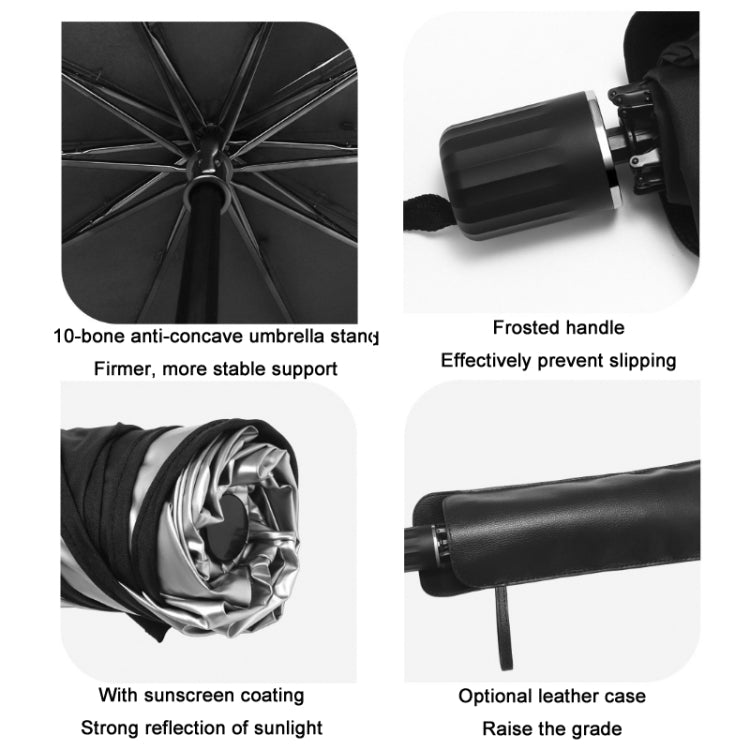 Car Windshield Telescopic Folding Thermal Insulation Parasol, Size: Silver Coated Large