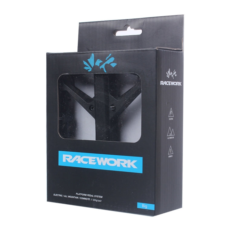 RACEWORK RK66 Mountain Bike Nylon Fiber Pedals(Black) - Pedals by RACEWORK | Online Shopping South Africa | PMc TechLife | Buy Now Pay Later Mobicred
