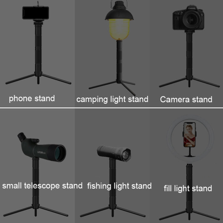 Foldable Portable Aluminum Alloy Tripod Light Stand Mobile Phone Live Tripod(Black) - Stand by PMC TechLife | Online Shopping South Africa | PMC TechLife | Buy Now Pay Later Mobicred