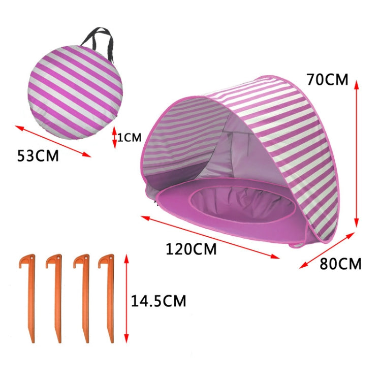 Baby Beach Tent With Pool Portable Foldable Sunshelter, Color: Whale Pink