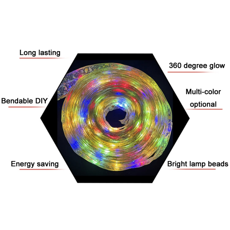 Christmas LED Lights Bronzing Double Ribbon String Lights, Specification: 20m(Silver Warm Light)