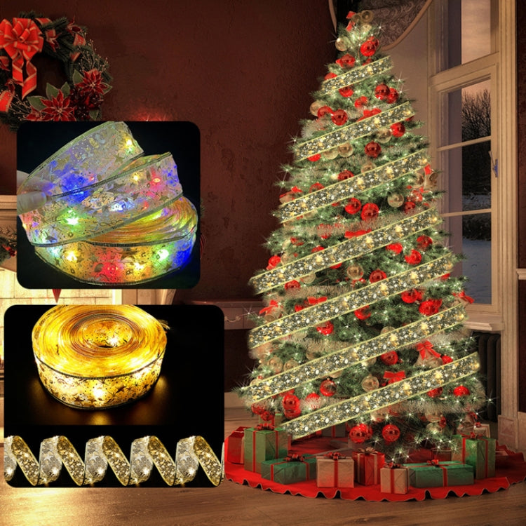 Christmas LED Lights Bronzing Double Ribbon String Lights, Specification: 5m(Silver Color Light) - Decoration Lamps by PMC TechLife | Online Shopping South Africa | PMC TechLife