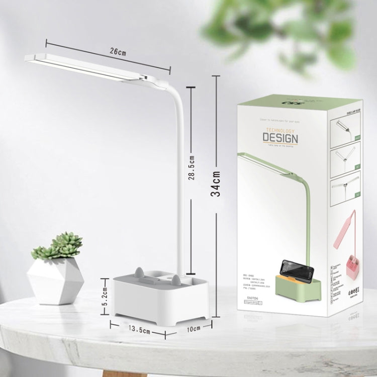 TD6 Student Mobile Phone Holder Pen Holder Eye Protection USB Desk Lamp(Green)