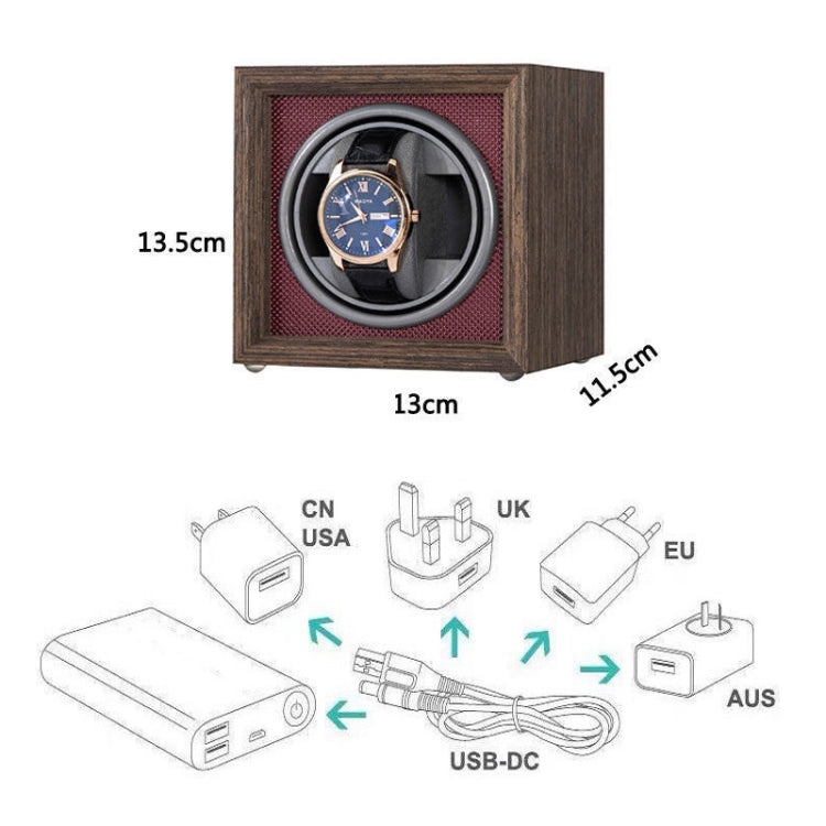 USB Automatic Mechanical Watch Shaker Watch Rotates Places Storage Box, Color: 1 Watch Red