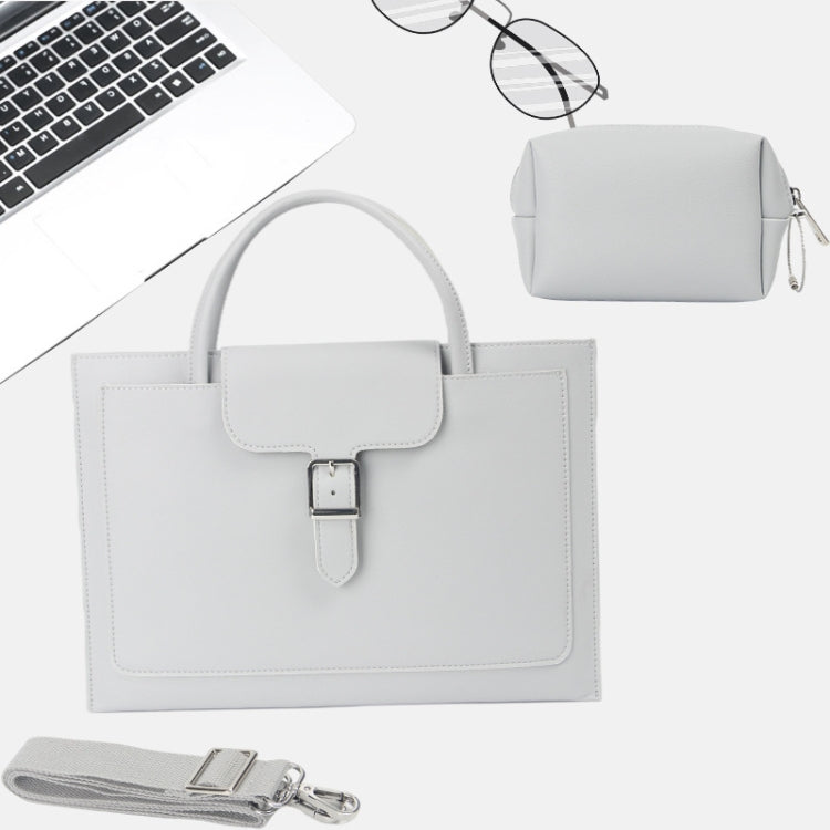 S176 Portable Water-resistant Laptop Bag with Power Pack, Size: 13 inches(Light Grey)