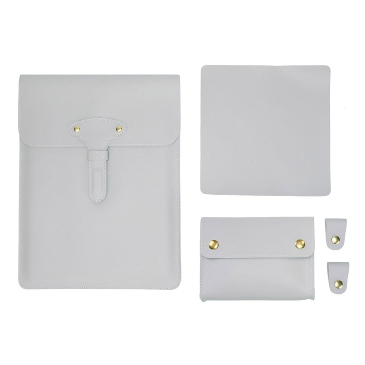 S177 3 In 1 Leather Water-resistant Laptop Liner Bags, Size: 13 inches(Light Grey)