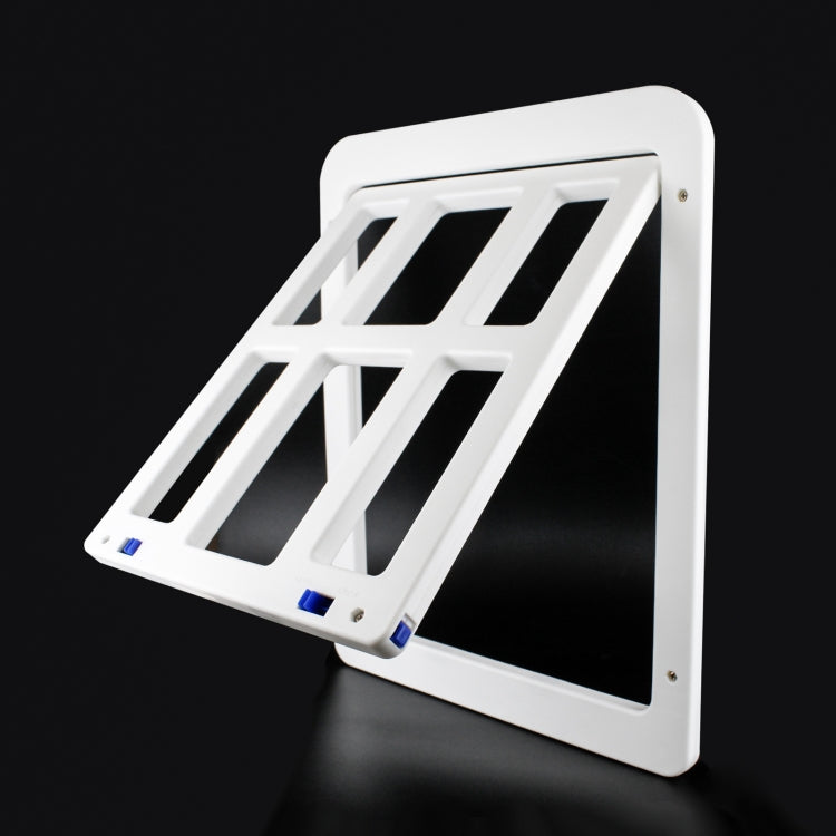 34cmx 44cm Pet Plaid Door For Screen Window Door Hole With Automatic Closure Lockable(White)