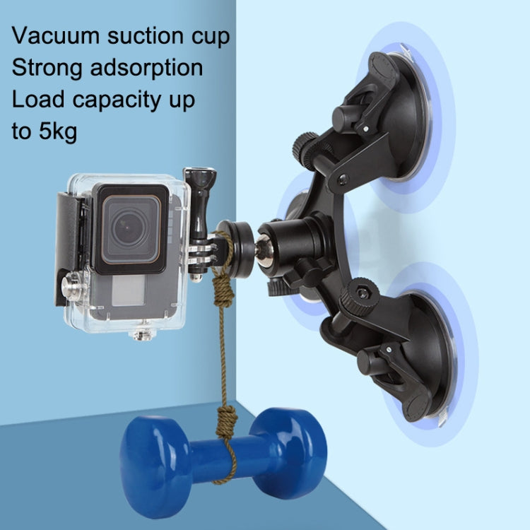Car General Purpose Vehicle Bracket Suction Cup Fixed Glass Video Shooting Base, Shape: Suction Cup+PTZ+Phone Clip