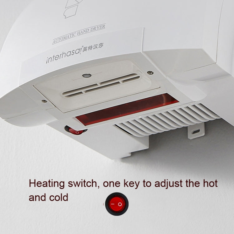 Interhasa 220V Automatic Electric Hand Dryer Mini Induction Hand Drying Machine,Style: Hot and Cold,CN Plug