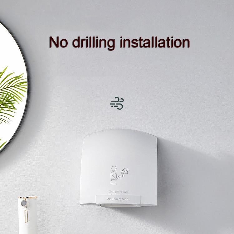 Interhasa 220V Automatic Electric Hand Dryer Mini Induction Hand Drying Machine,Style: Hot and Cold,CN Plug