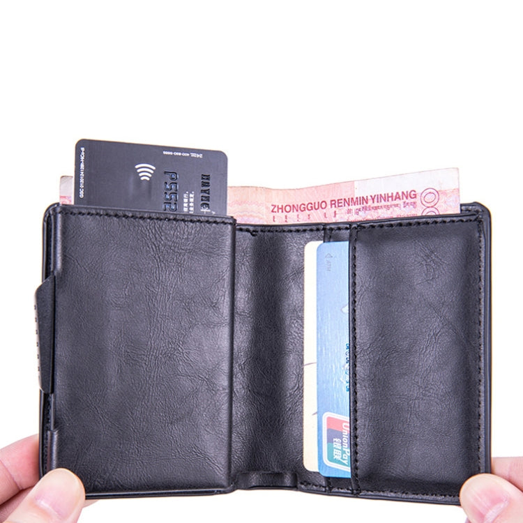 X-80 RFID Anti-theft Brushed Leather Card Holder For AirTag(Coffee) - Wallet Series by PMC TechLife | Online Shopping South Africa | PMC TechLife