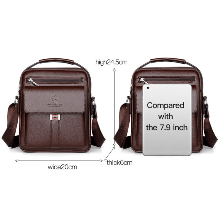 WEIXIER D244 Men Shoulder Bag Large Capacity Business Retro Messenger Bag(Black) - free shipping - PMC Jewellery - Order now!