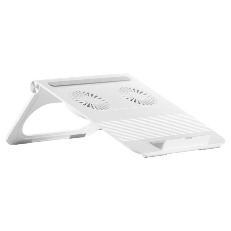 D33 2 Fan Laptop Cooling Bracket Folding Portable Liftable Tablet Bracket(White)