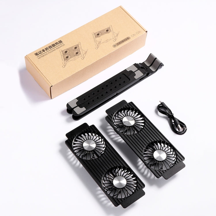 Laptop Radiator Bracket Folding Storage Air-cooled Cooling Base,Style: Four Fan