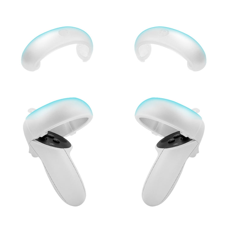 1 Pair Controller Grip Anti-collision Silicone Ring for Meta Quest 2(Transparent)