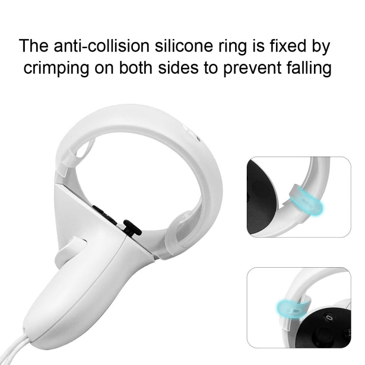 1 Pair Controller Grip Anti-collision Silicone Ring for Meta Quest 2(Transparent)