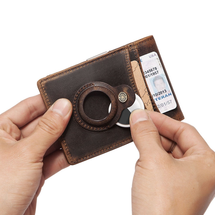 HUMERPAUL BP993 RFID Anti-Theft Brush Pocket Card Bag Suitable For AirTag(Dark Brown) - free shipping - PMC TechLife - Order now!