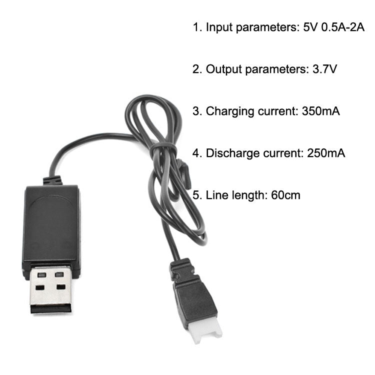 USB Charging Cable 3.7V 350mAh Air To Air Plug Without Protecting For Drone(Black) - by PMC Jewellery | Online Shopping South Africa | PMC Jewellery | Buy Now Pay Later Mobicred