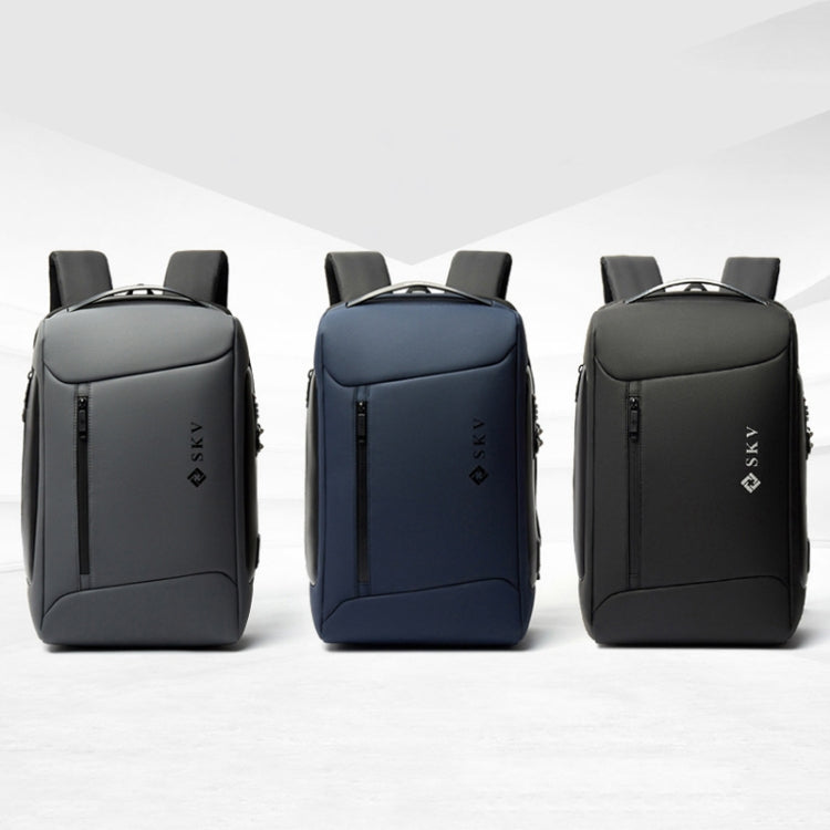 SKV B20430 Men Large Capacity Commute Computer Bag Business Casual Backpack(Blue) - free shipping - PMC Jewellery - Order now!