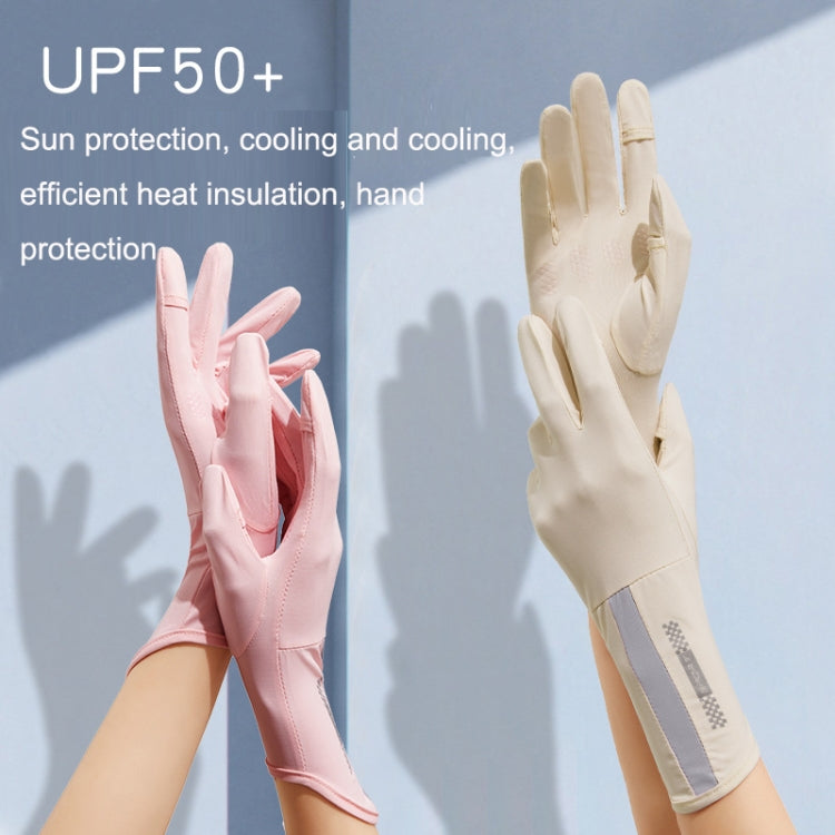 1 Pair XC-14 Riding Driving Sunscreen Anti-UV Fingerless Ice Silk Gloves, Style: Line (Pink) - Safety Gloves by PMC TechLife | Online Shopping South Africa | PMC TechLife | Buy Now Pay Later Mobicred
