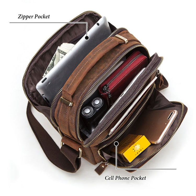 HUMERPAUL MH573 Men Shoulder Bag Leather Messengers Bag(Black) - free shipping - PMC Jewellery - Order now!