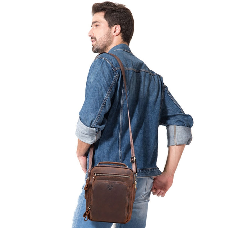 HUMERPAUL MH573 Men Shoulder Bag Leather Messengers Bag(Black) - free shipping - PMC Jewellery - Order now!
