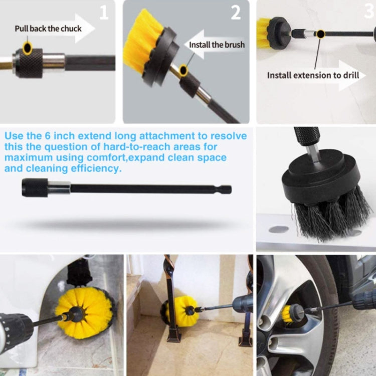 6 PCS / SetElectric Drill Head Car Tire Floor Crevice Cleaning Brush(Blue) - free shipping - PMC Jewellery - Order now!