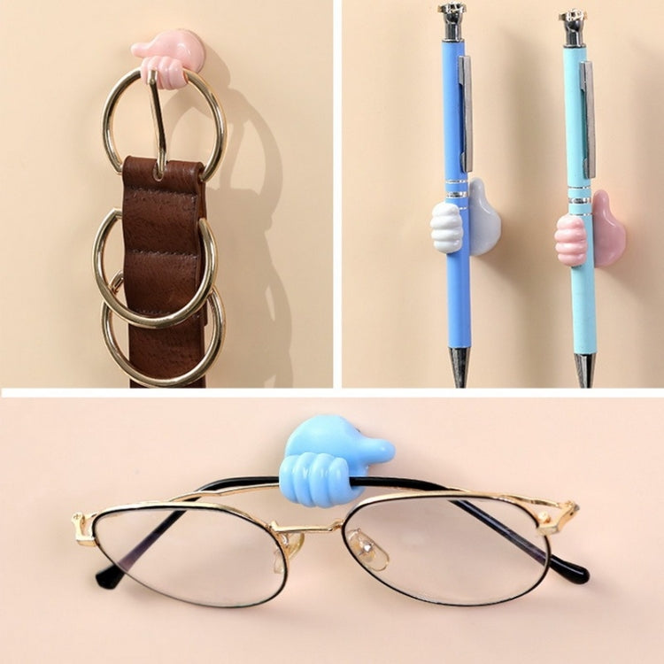 10 PCS Non-punching And Non-marking Adhesive Thumb Hook Cable Organizer(Blue)