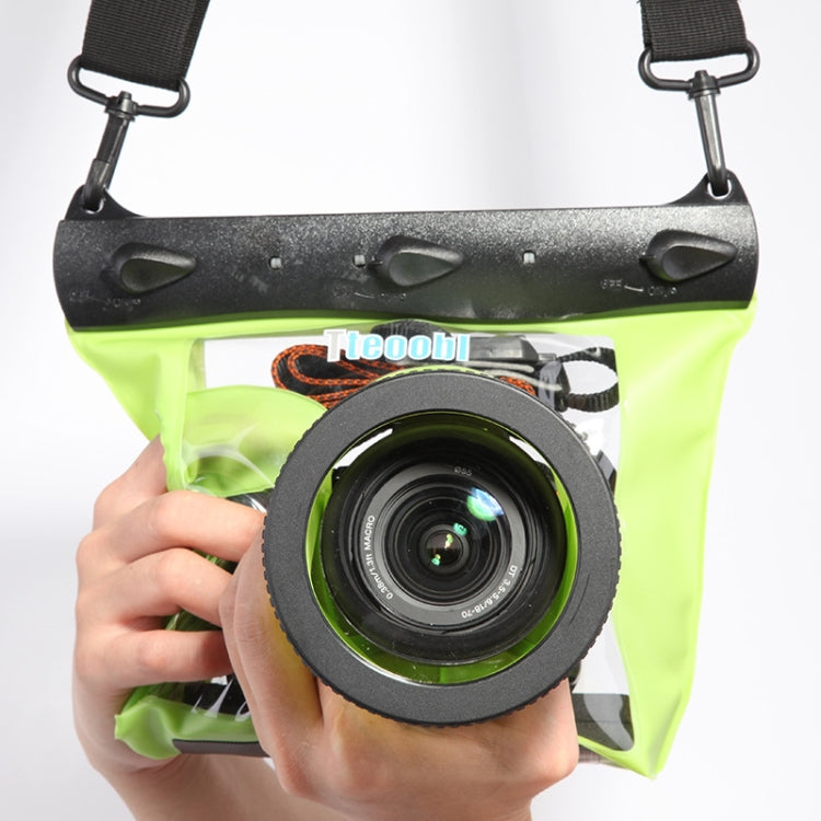 Tteoobl 20m Underwater Diving Camera Housing Case Pouch Camera Water-resistant Dry Bag, Size: L(Green)
