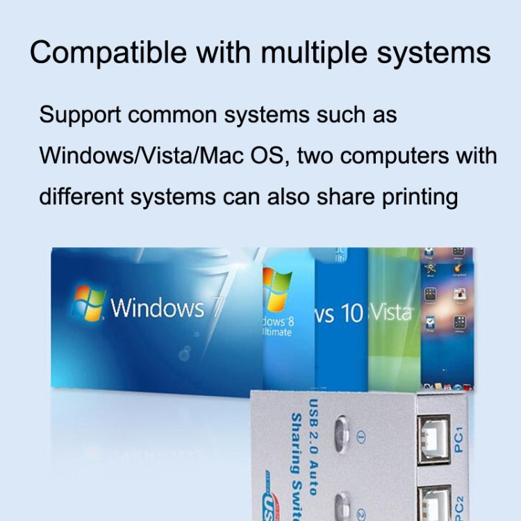 SW68 2 In 1 Switcher USB Automatic Print Sharer, Color: Silver - USB 2.0 HUB by PMC TechLife | Online Shopping South Africa | PMC TechLife | Buy Now Pay Later Mobicred