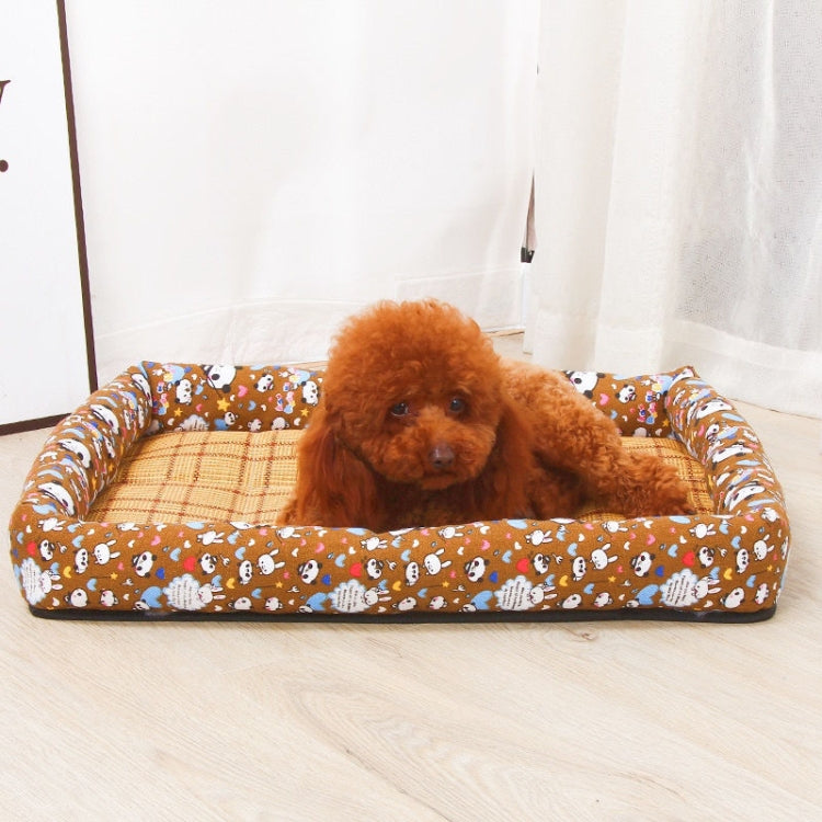 YD-XD03 Summer Pet Breathable Cooler Mat Pet Bed, Size: 77x62cm(Coffee Khaki)