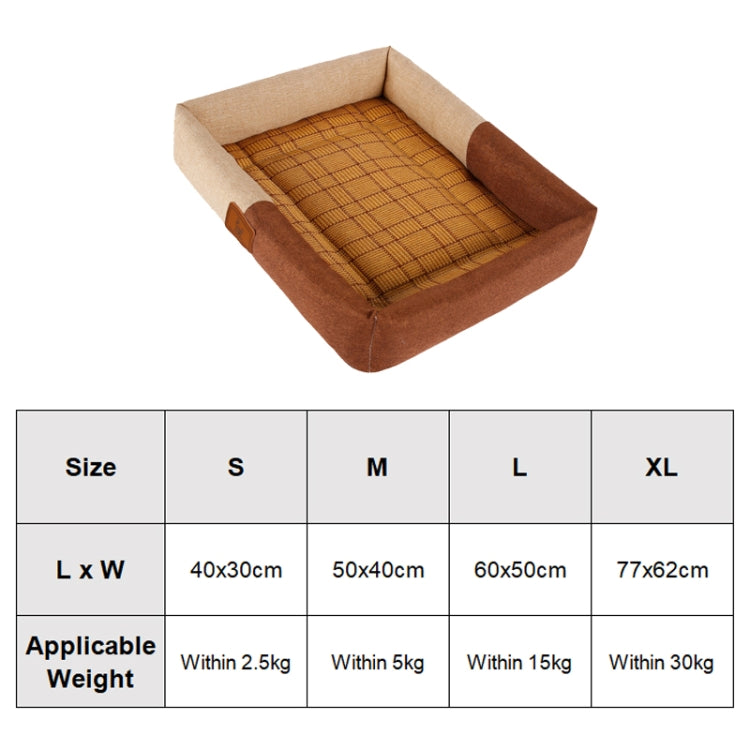 YD-XD03 Summer Pet Breathable Cooler Mat Pet Bed, Size: 77x62cm(Coffee Khaki)