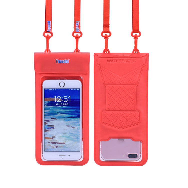 Tteoobl 30m Underwater Mobile Phone Water-resistant Bag, Size: Large(Red)