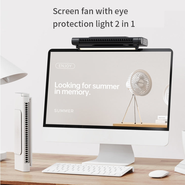 JXS-GP1 Computer Screen Bladeless Turbo Silent Fan With Eye Protection Light Function(Black) - free shipping - PMC Jewellery - Order now!