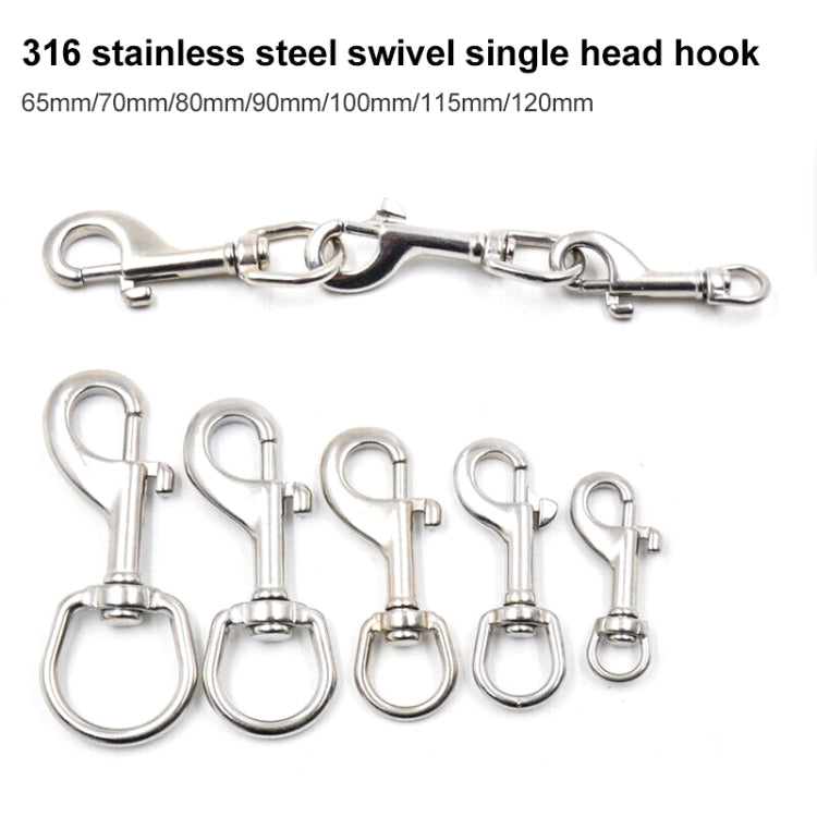 Stainless Steel Swivel Single Hook Pet Leash Hook, Specification: 70mm - Hooks by PMC Jewellery | Online Shopping South Africa | PMC Jewellery | Buy Now Pay Later Mobicred