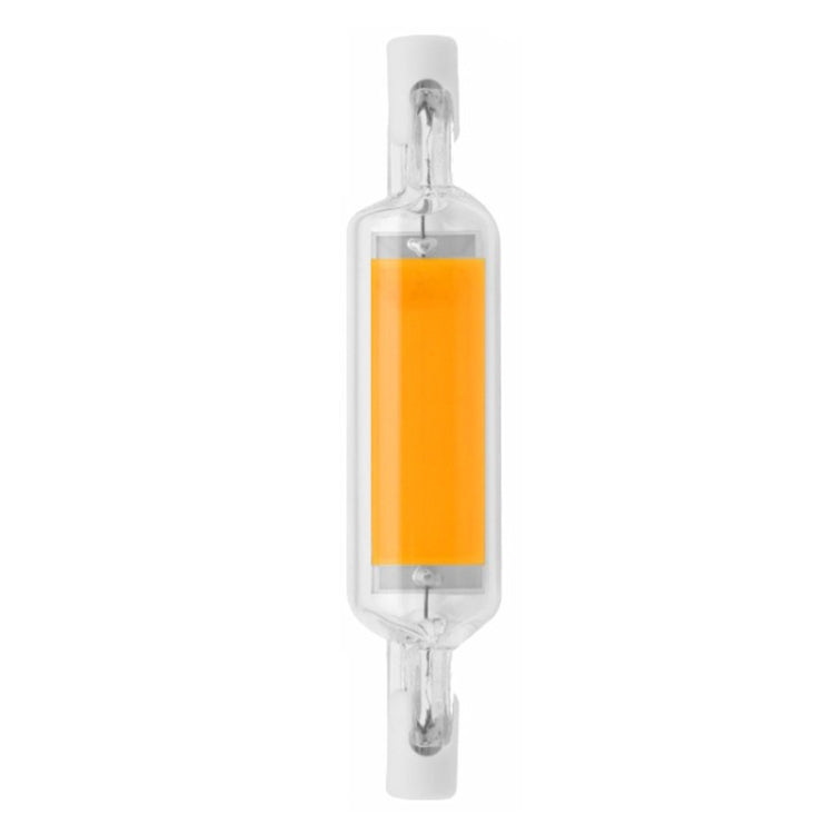 78MM 10W R7S LED COB Dimmer Glass Lamp Double-end Horizontal Plug-in Light(220V Warm White Light)